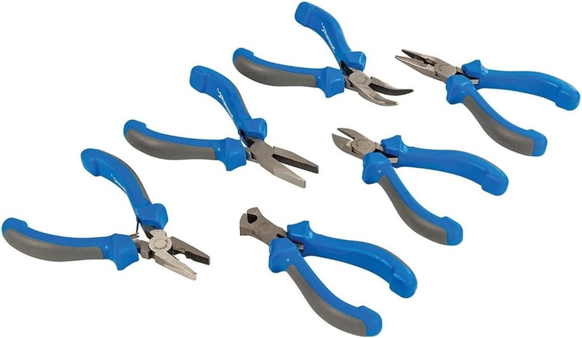 Mini Tang Set 6 stuks met side cutter in het blauw