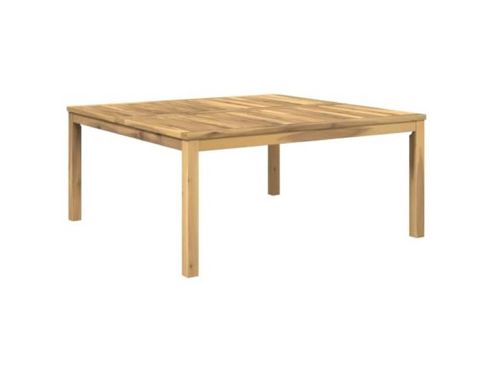 Couchtisch Weiß 100 x 100,5 x 45 cm Massivholz Akazie Rechteckige Tischplatte, rustikale Maserung, Esstisch, Terrasse, Garten, Wohnzimmer, leicht zu reinigen, feuchtes Tuch