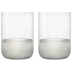 blomus Windlicht Calma 2tlg. Stein, Marmor, Granit Grau Hellgrau