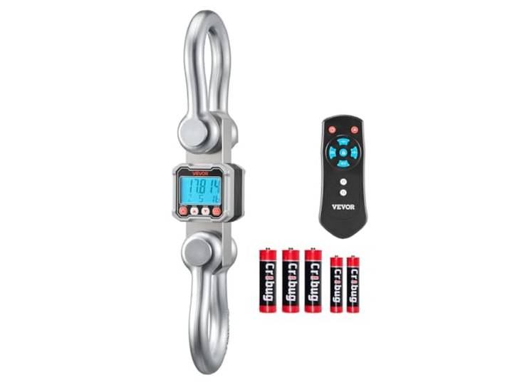 VEVOR Balance à Grue Numérique 10000 kg Balance Suspendue Industrielle Précision 2 kg Peson Électronique pour Usines Entrepôts Fermes\, Écran LCD\, 3 Unités\, avec Boîtier Aluminium Moulé\, Télécommande