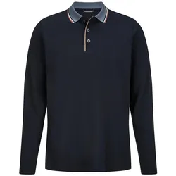 Langarm-Polo-Shirt Louis Sayn blau, 48