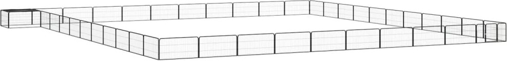 44-tlg. Hundelaufstall Schwarz 100x50cm Stahl Pulverbeschichtet