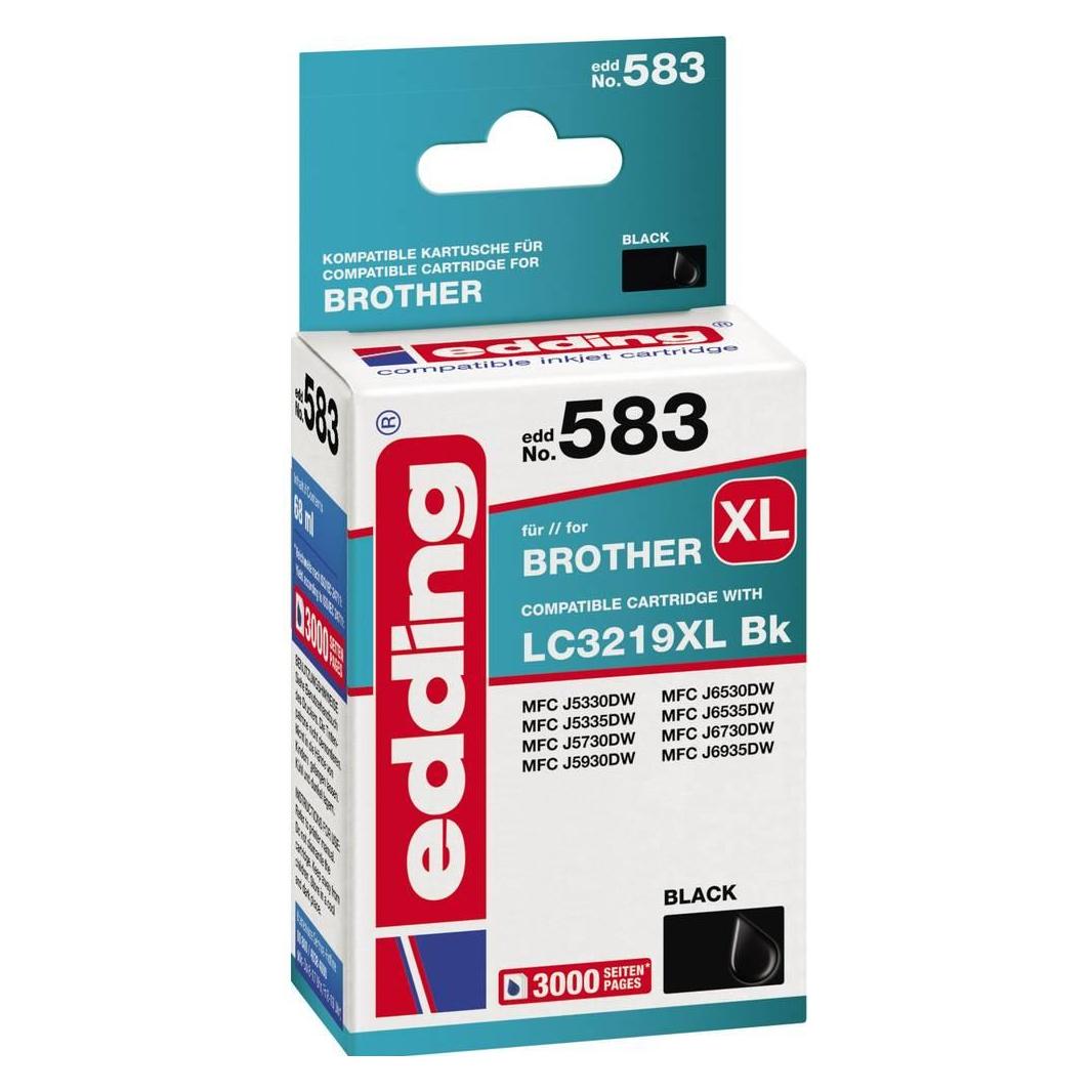 Edding EDD-583 schwarz Druckerpatrone kompatibel zu brother LC-3219XLBK (BK) (18-583/18-583-01)