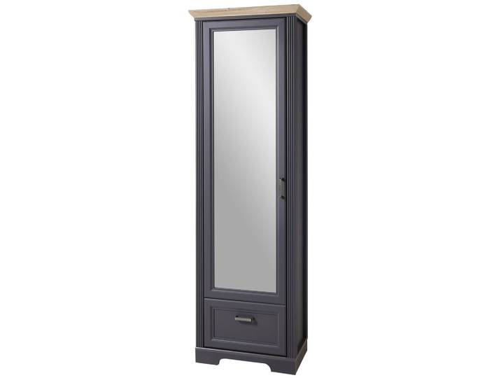 Dielenschrank JASMIN mit Spiegel Farbe Graphit Absetzung Artisan Eiche