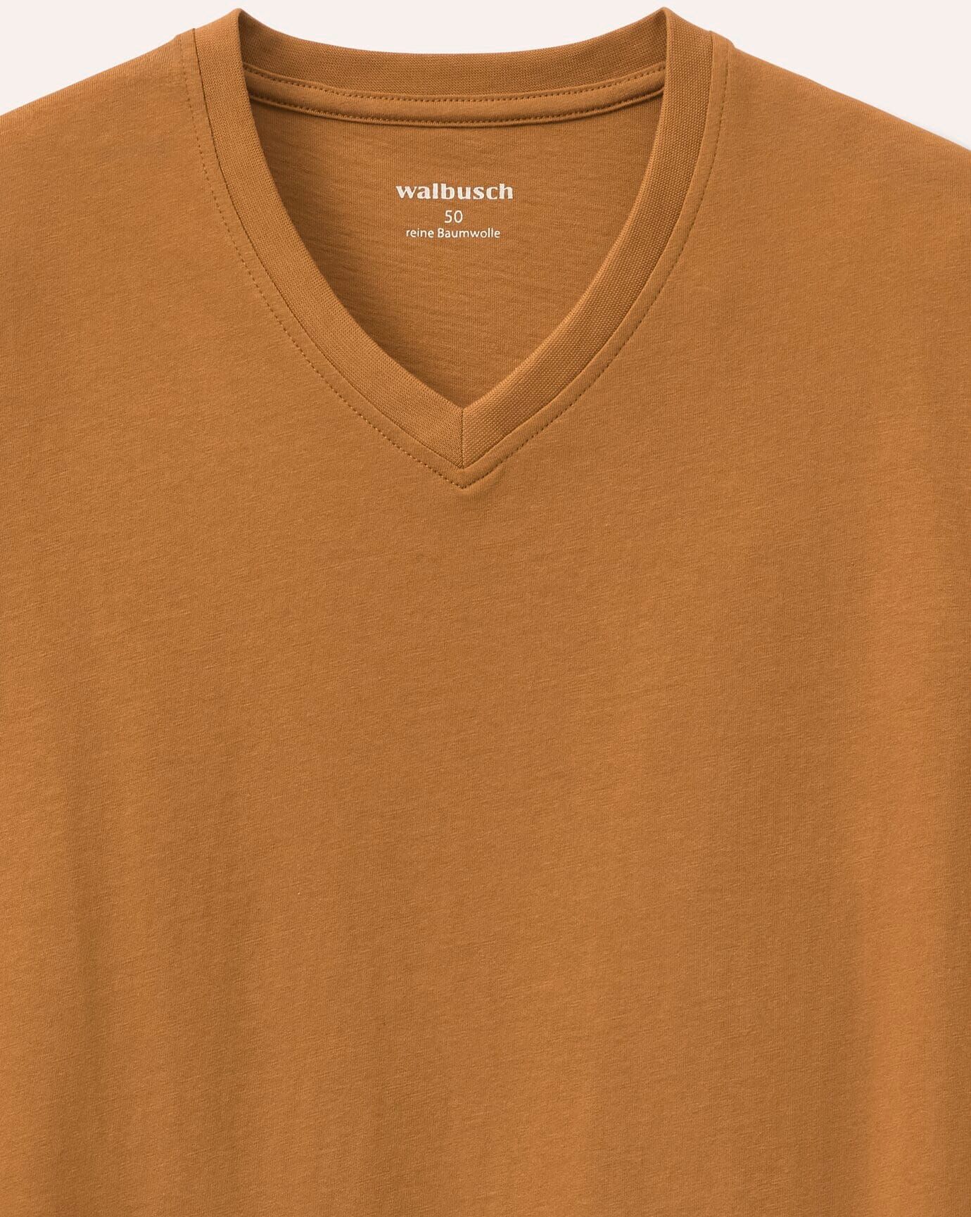 Walbusch T-Shirt V-Ausschnitt, , Farbe Gelb, 48, supergekämmte Baumwolle formbeständig Herren