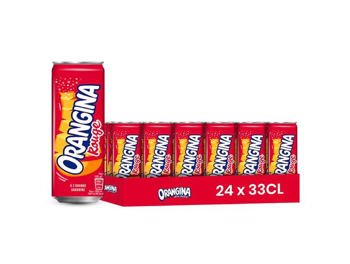 Orangina Boisson Pétillante Orange &amp; Baies Rouges 330 ml (Lot de 24) - Soda aux Fruits Réduit en Sucre