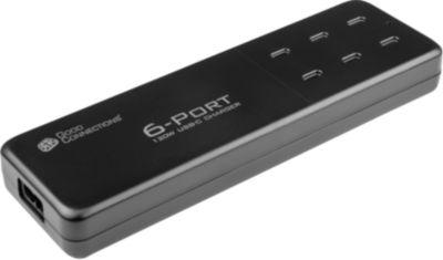USB-Desktop-Schnellladestation Good Connections, 6er-Port mit 6 x USB-C, Leistung 120 W, schwarz