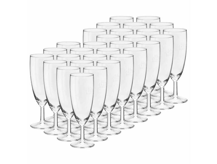Van Well Sektgläser Geeicht Royalty transparent 0,1 l 30er Set, Transparent, Glas, Gläser, Champagnergläser & Sektgläser