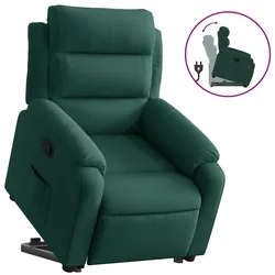 vidaXL Relaxsessel mit Aufstehhilfe Dunkelgrün Samt