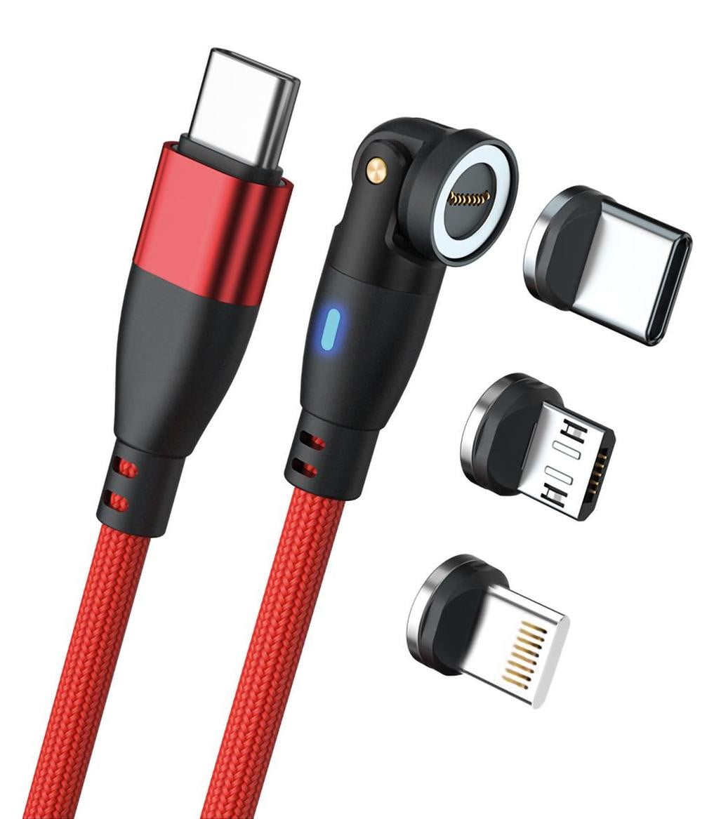 RealPower Magnetic kabel 100 Watt, 1m, rood met adapters