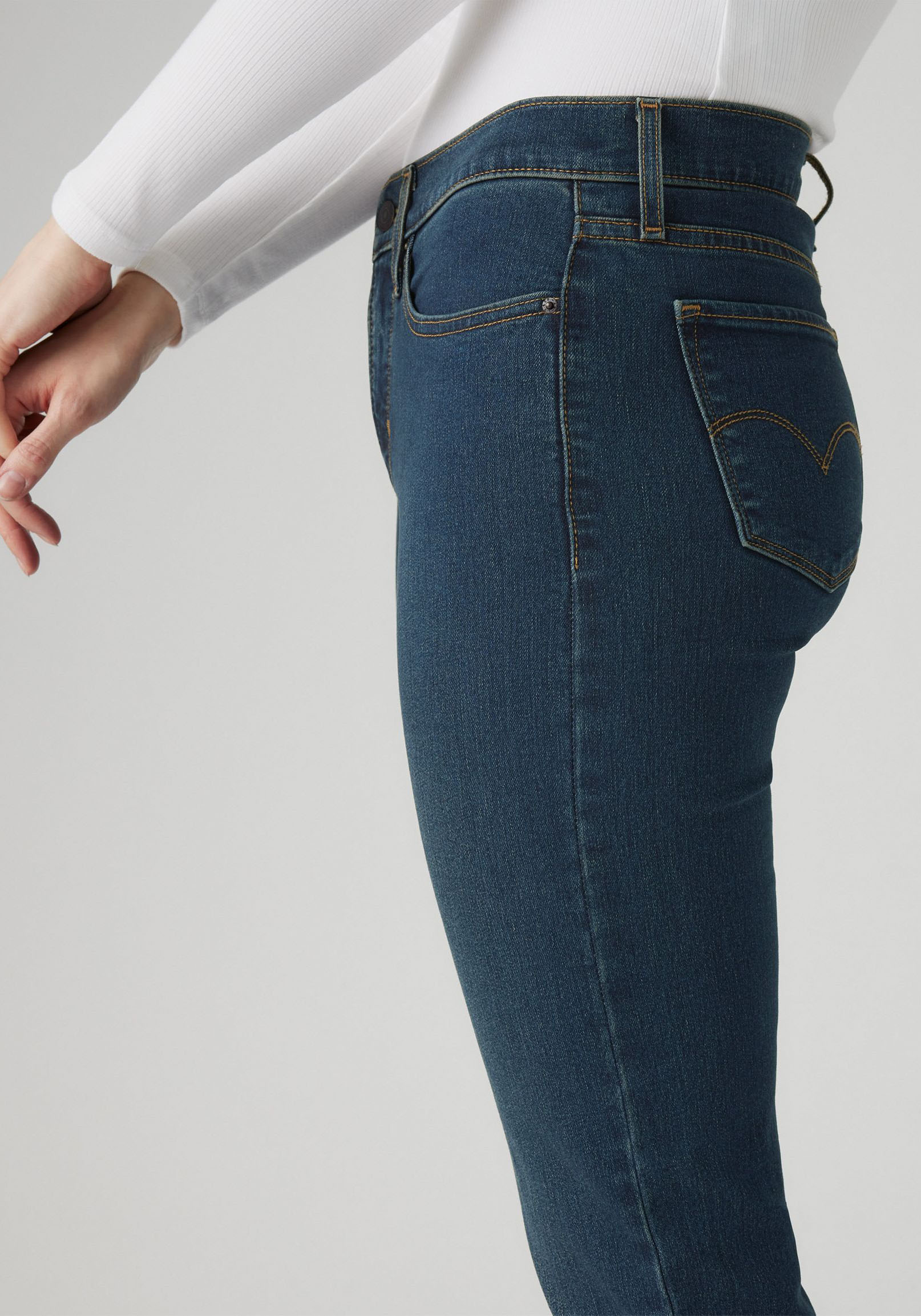 Gerade Jeans LEVI'S "314 Shaping Straight", Damen, Gr. 27, Länge 30, blau (eternal indigo drk t), Denim/Jeans, Obermaterial: 80% Baumwolle, 19% Polyester, 1% Elasthan, gerade lang, Jeans Gerade Jeans, mit Stretch eternal indigo drk t 27, Länge 30