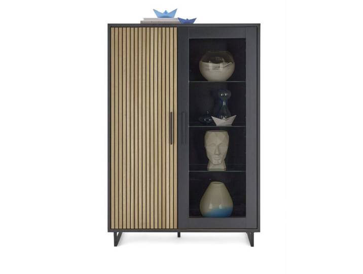 Trendstore Ela Vitrine halbhoch mit Akustikpaneelen Industrial,
