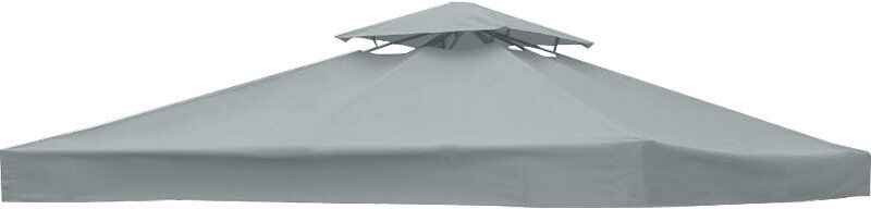 Dakota Fields 2-Tier Replacement Top Fabric for 3x3m Gazebo Pavilion Roof Canopy Grey 73cm H X 300cm W X 300cm D