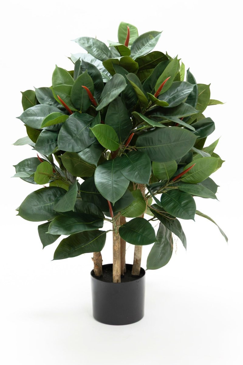 Ficus Elastica Kunstplant met pot, 90 cm