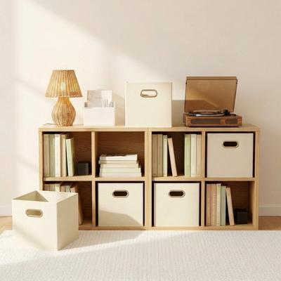 Household Essentials Open Fabric Cube Storage Bins, Set of 6