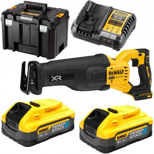 DeWALT DCS386H2T-QW Scie alternative sans fil (18V/2x5,0Ah PowerStack) Tstak
