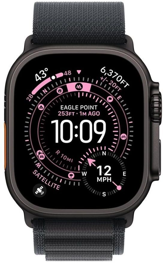 Smartwatch apple watch ultra 3 gps + cellular 49mm black titanium case black alpine loop - l