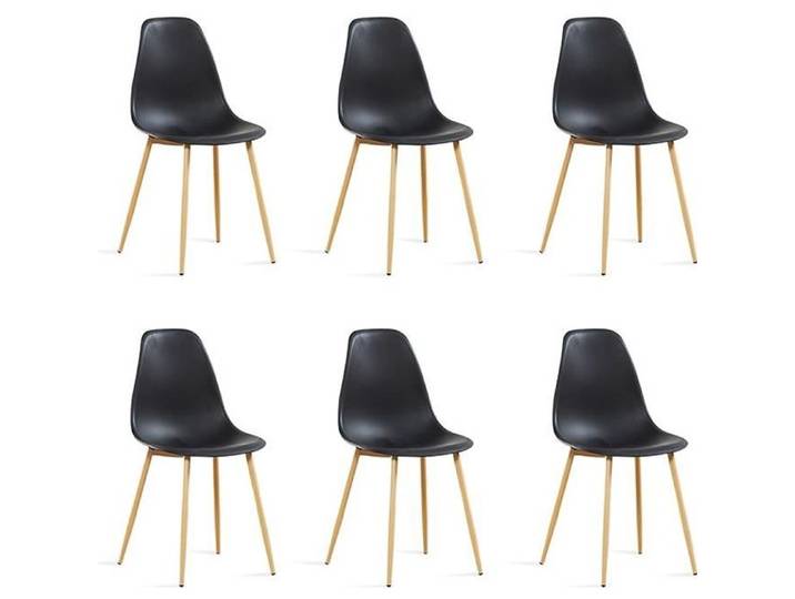 Lot de 6 chaises scandinaves noires - Ela - DESIGNETSAMAISON