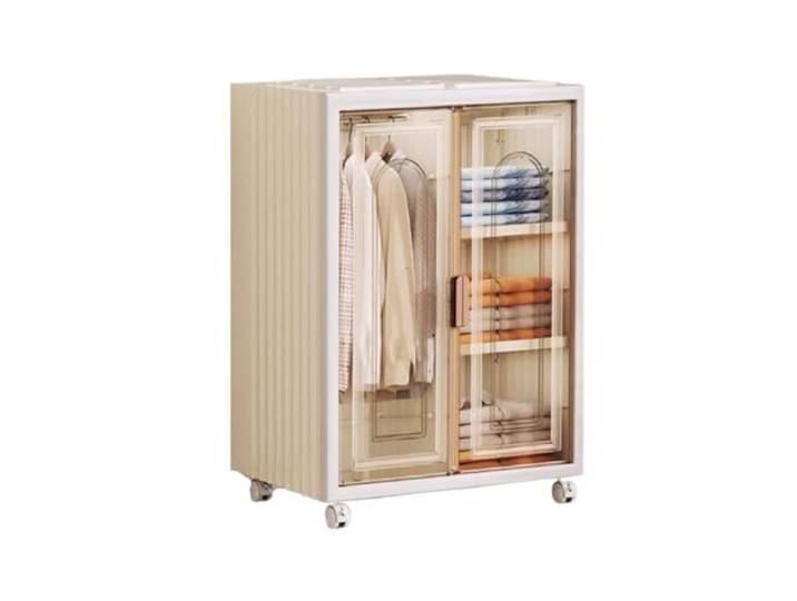 MCLIUJIA Mobiler Kleiderschrank Einfache Tuch Kleiderschrank Abnehmbare Tragbare Regale Kleidung Rack Hause Lagerung Schneller und einfacher Aufbau(White 1)
