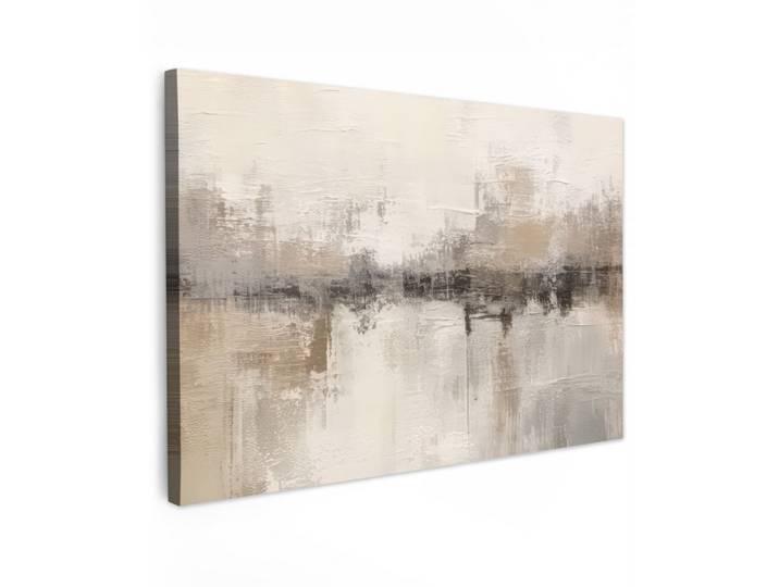 LEINWANDBILD Moderne Kunst - Abstrakt - Beige Gemälde 60x40 cm