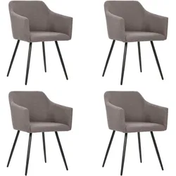 vidaXL Esszimmerstühle 4 Stk. Taupe Stoff