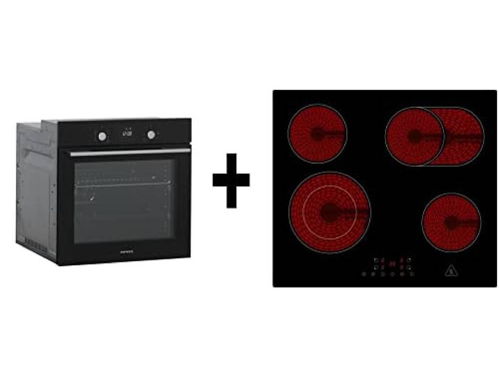Respekta autarker Glas- Einbaubackofen AB700 mit LED-Timer + Glaskeramikkochfeld