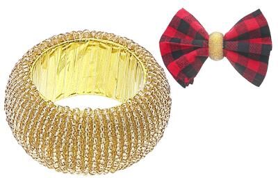 IH Casa Decor Gold Beaded Napkin Ring - Set of 6