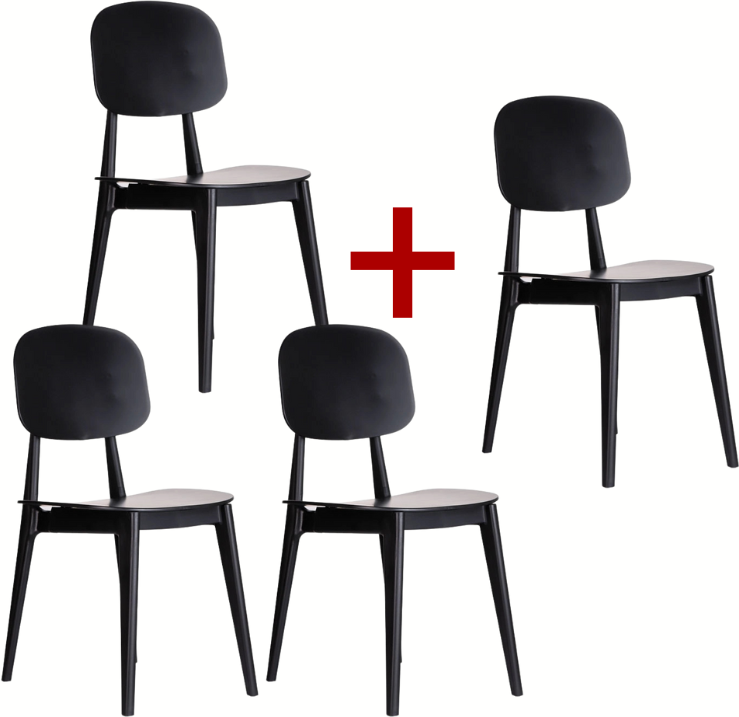 B2B Partner Plastik-Esszimmerstuhl SIMPLY 3+1 GRATIS, schwarz