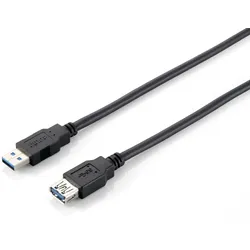 Equip USB 3.0 A auf A Verlängerungskabel Stecker auf Buchse, 3.0m, 5Gbps, Schwarz