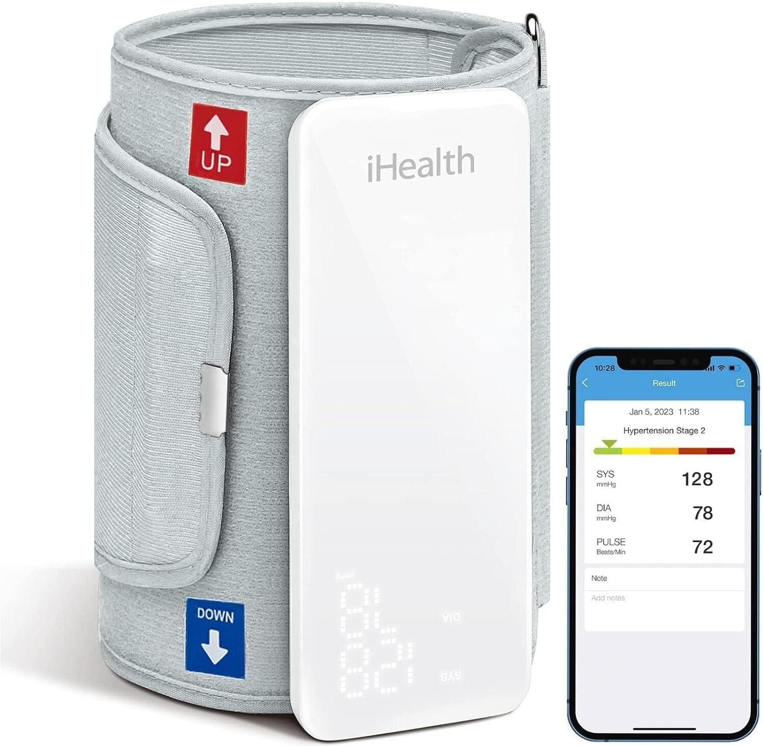 Care+ iHealth Neo Smart Blood Pressure Monitor – Arm Cuff, Display, Bluetooth for Apple & Android, Used - Like New