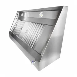 Edelstahl Wandhaube Pro Schrägform mit Flammschutzfilter 1000 x 700 x 400 mm