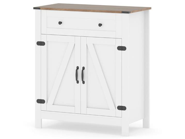 GIANTEX Buffet de Cuisine Style Rustique- Armoire de Rangement à Portes- Étagère Réglable- Tiroir- Salon Chambre- 80x40x92cm-