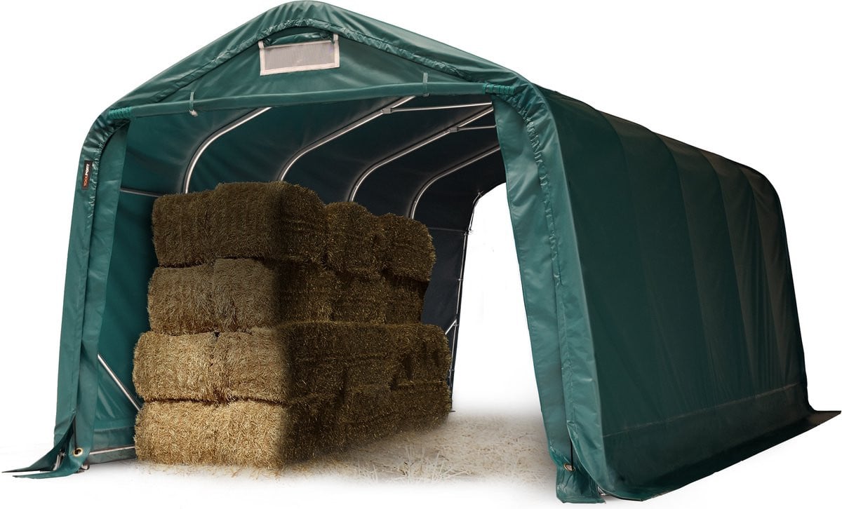 TOOLPORT Robuuste weidetent met weerbestendig 800N PVC-zeil, Groen, 3,3 x 6 m