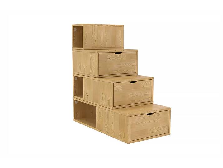 Escalier cube de rangement hauteur 100 cm 100 x 100 x 50 cm Miel