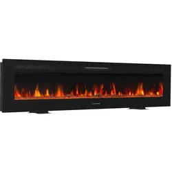 KAMINIO Elektrokamin MARLON - Elektrischer 3-in-1 Kamin mit Heizung, 3D-Flammeneffekt, 12 Flammenfarben, Fernbedienung - 70 Zoll