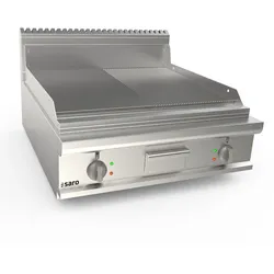 SARO Elektrogriddleplatte 800mm breit Tisch 1/2+1/2 Mod