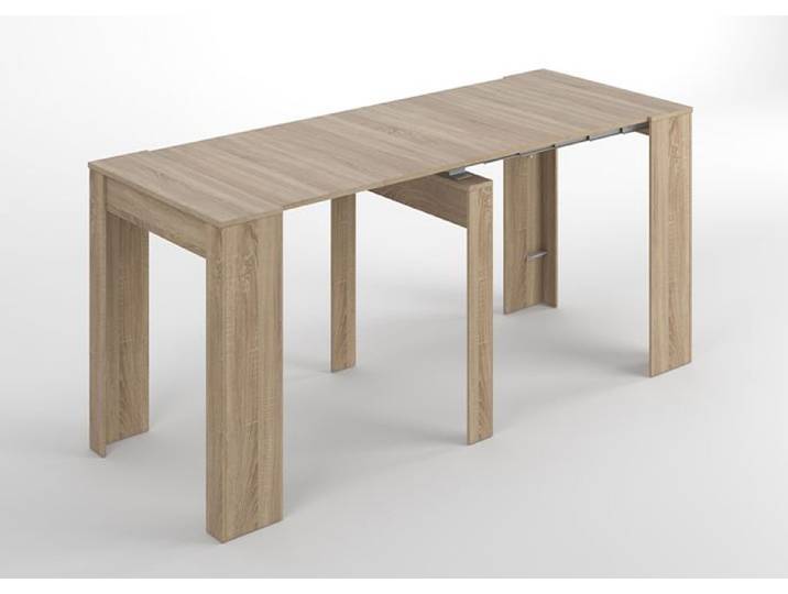 Console extensible coloris chêne canadien - Dim : 90 x 78 x 50 - 235 cm