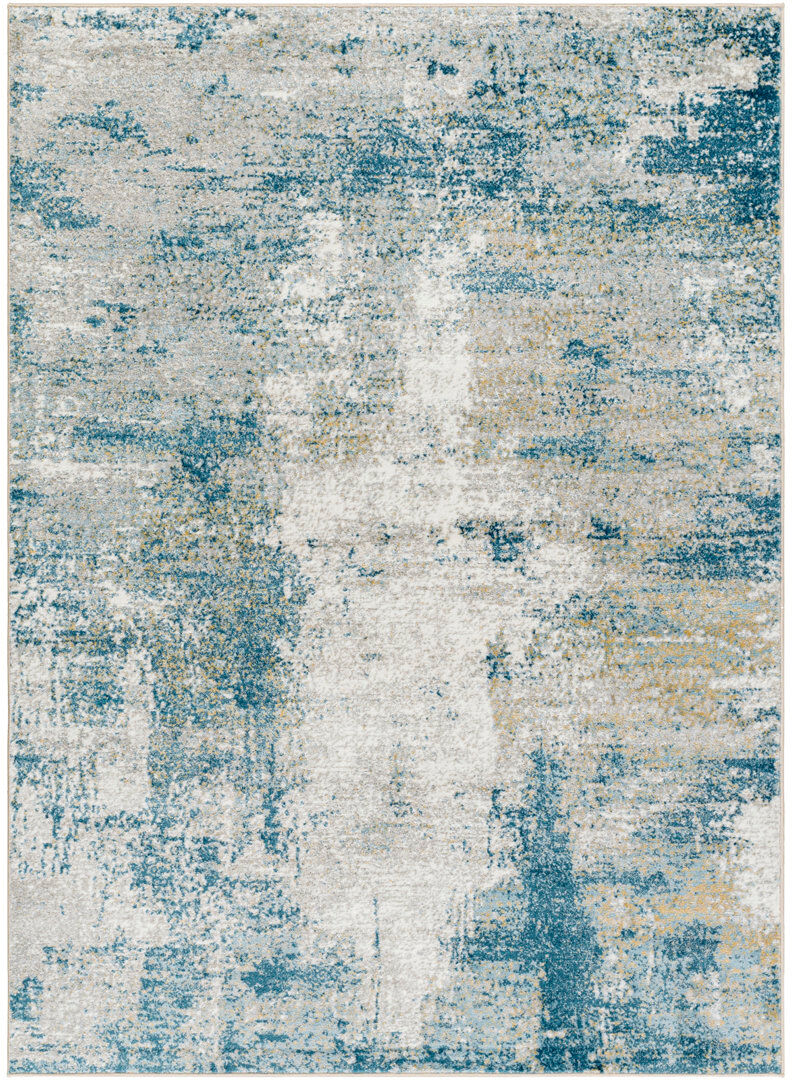 Latitude Run Amneris Abstract Area Rug Dark Teal Rectangle 120 x 170 cm
