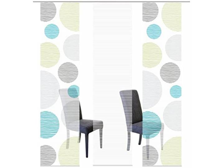 Vision S 88553 Schiebegardinen Borden halbtransparent Bambusoptik 260x60 cm, Farbe:blau-grün