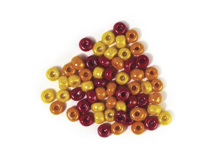 Rayher Glas-Grosslochradl Opaque in Rot-Gelb ⌀ 6 mm 55 g