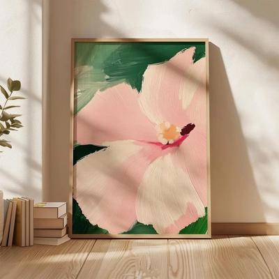 Uplift Essentials Retro Beige Floral Line Art Minimalist Botanical Canvas Painting Simple Modern Plant Wall Decor For Living Room style 5 16x24 In