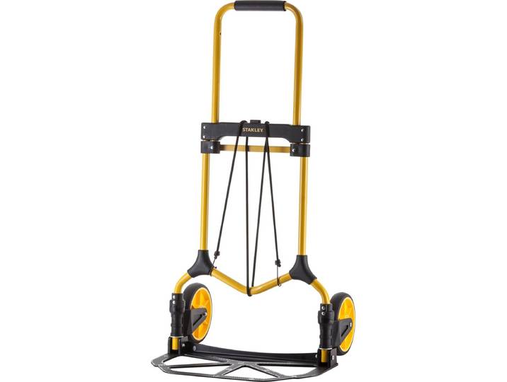 Stanley Diable pliable FT582 Capacité de charge jusqu'à 90KG\, 50 x 45 x 98 CM\, Aluminium léger\, Noir/Jaune