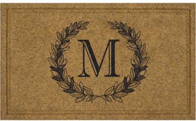 Mohawk Home Monogram Initial Faux Coir All Weather Recycled Rubber Door Mat