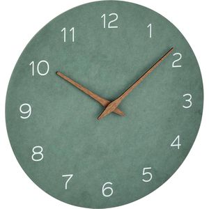 TFA Wanduhr 60.3054.04, Holz, analog, Quarzuhr, Ø 29,7 cm, jadegrün