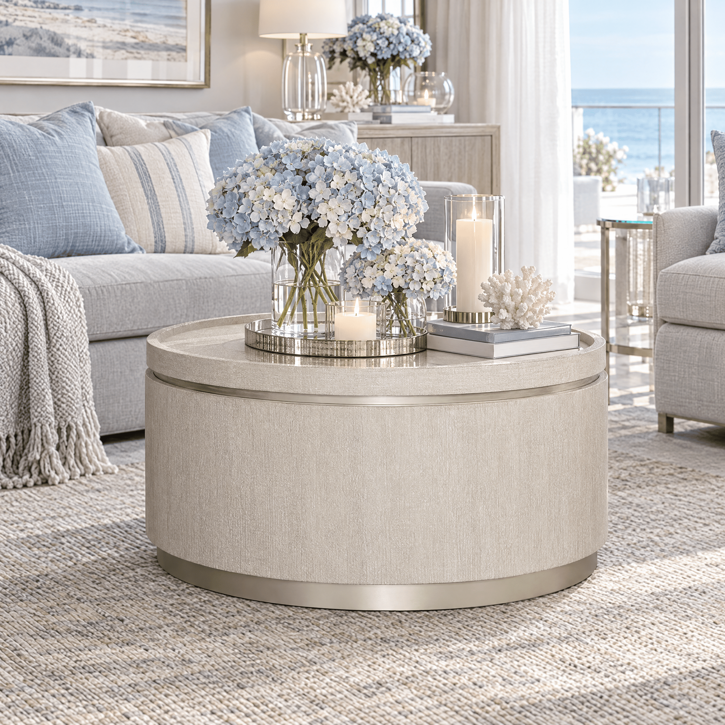 Nerida Whitewash Round Coffee Table