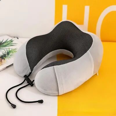 Healfit Counter Soft Travel U Shaped Neck Pillow, Memory Foam Massage Pillow, Airplane Cervical Healthcare Bedding grey