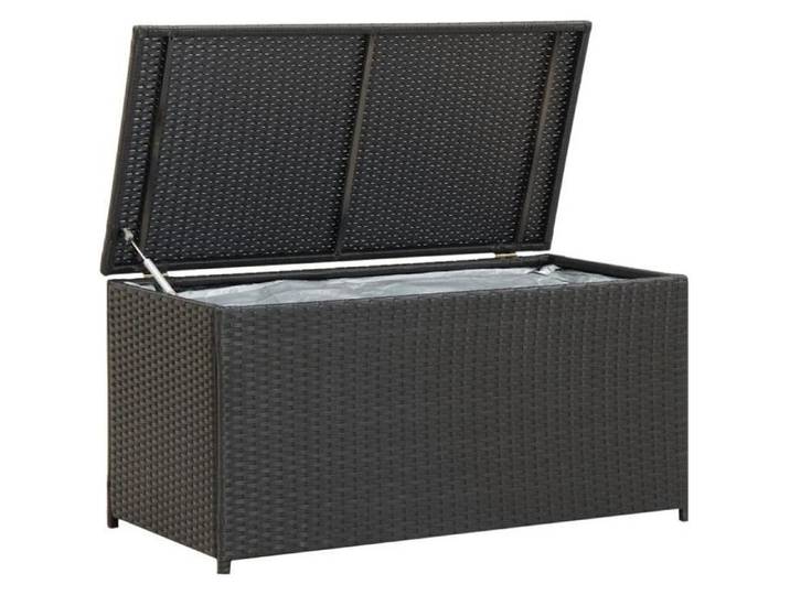 Boîte de rangement de jardin - Coffre de jardin Résine tressée 100x50x50 cm Noir