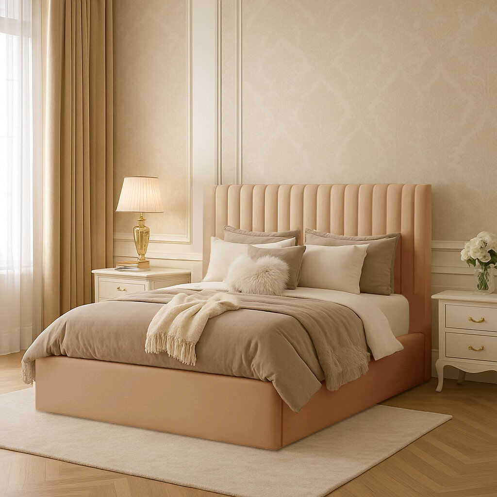 Ebern Designs Maletha Upholstered Ottoman Storage Bed Beige Single (3')