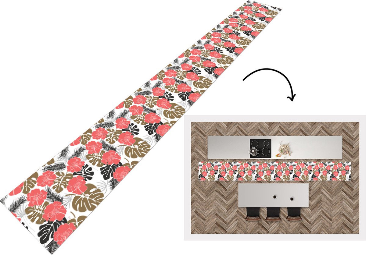 KitchenYeah Keukenloper Hawaii met Exotische Planten, Vinyl, B/D: 400 x 50 cm