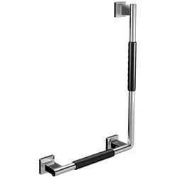 emco system 2 Winkelgriff, links 90 Grad, mit ruschhemmender Ummantelung chrom / schwarz, 357021206 357021206